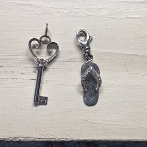 Silpada Silver Key and Flip Flop Charms